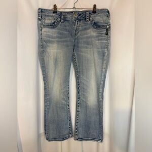 Women's Silver Aiko Super Stretch Capri Jeans